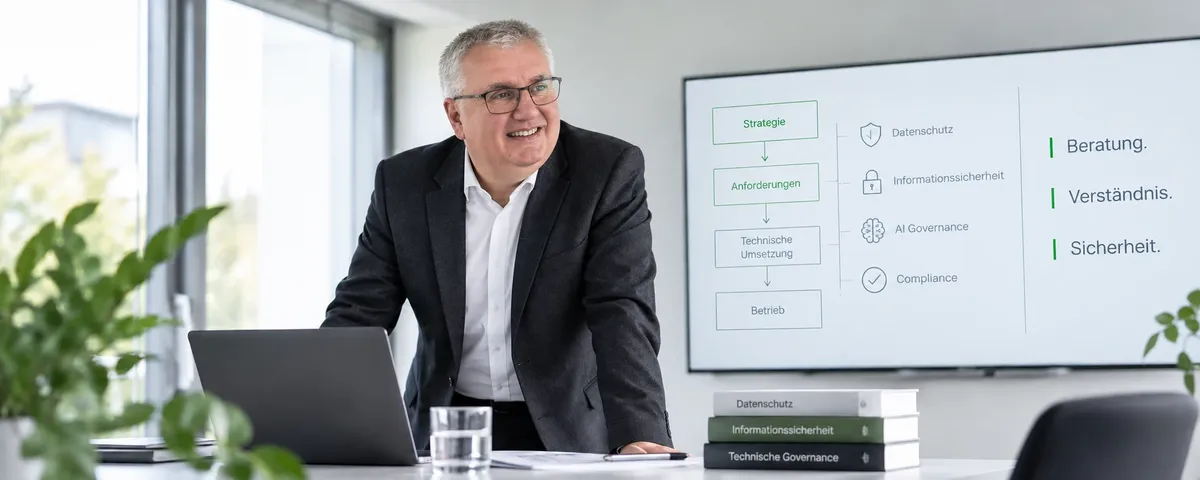 Thorsten A. Siefert bei der Einordnung von Strategie, Anforderungen, technischer Umsetzung und Betrieb.